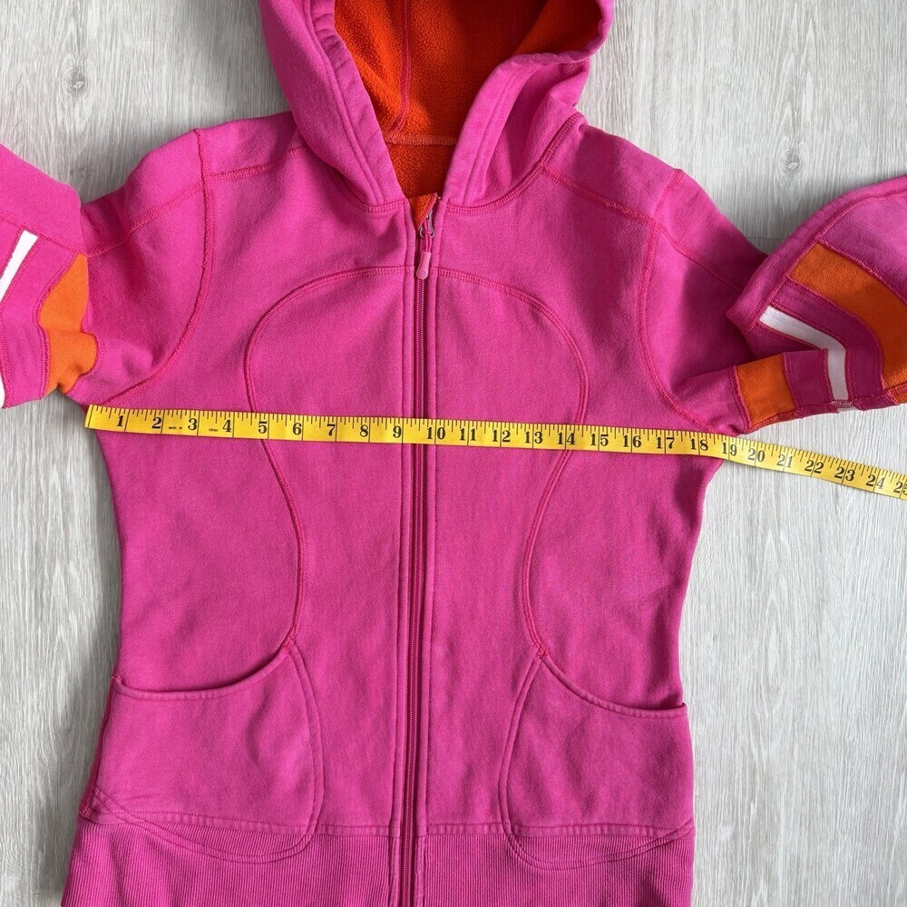 RARE VTG Lululemon Scuba Hoodie Boom Juice Pink Striped Size 8 OG Canada - Picture 6 of 10